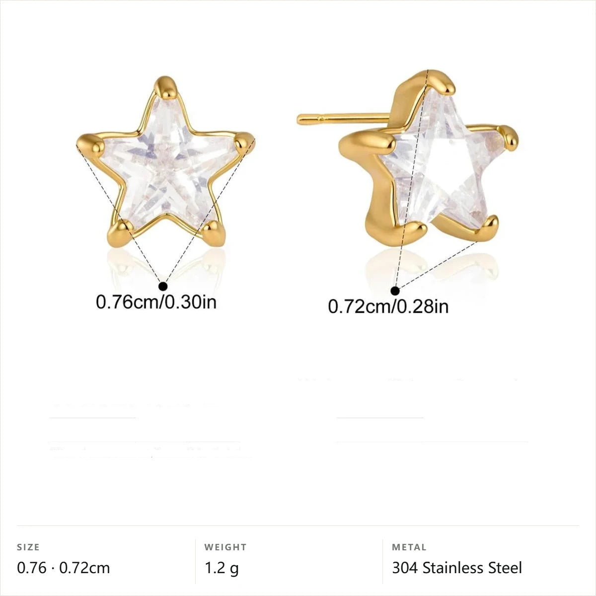 Celestial Stud Earrings — Star Prong Stud · Gold