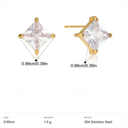 Celestial Stud Earrings — Rhombus Prong Stud · Gold