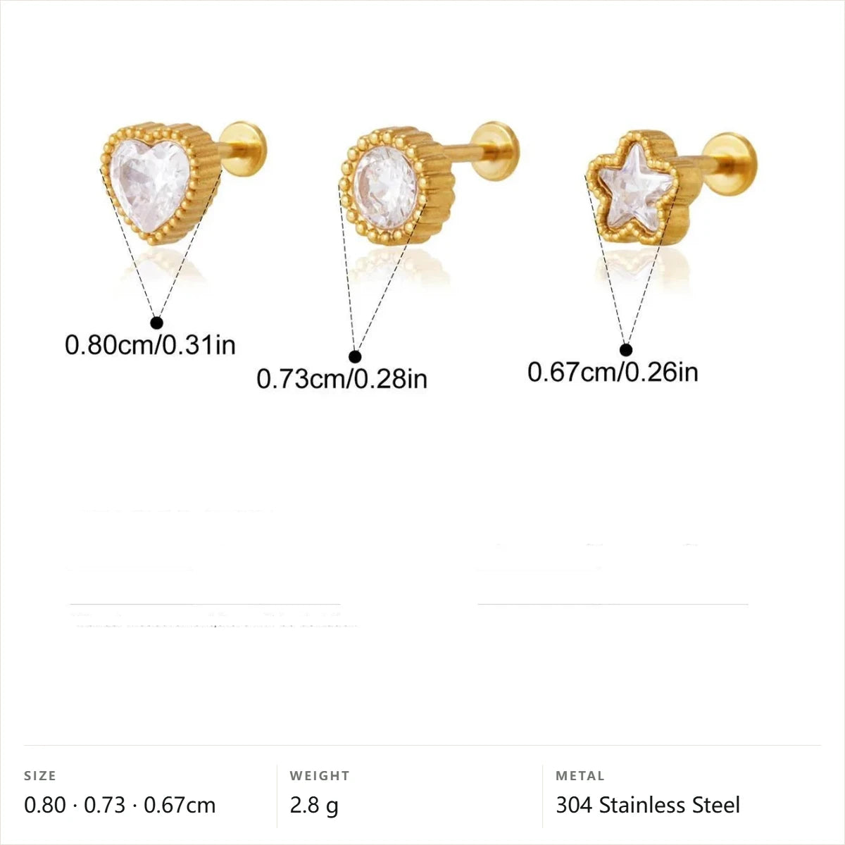 Celestial Stud Earrings — Beaded Halo Mixed Shapes · Gold