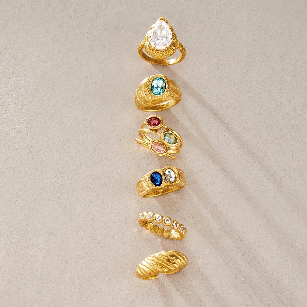 Vintage Chunky Birthstone Ring