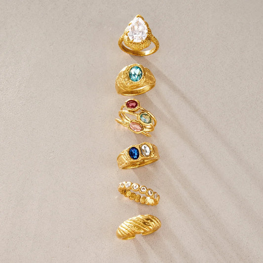 Vintage Chunky Birthstone Ring