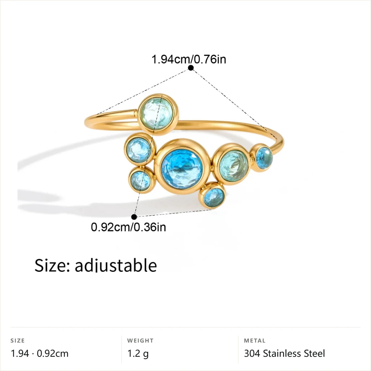 Birthstone Bubble Cluster Ring — Blue Bubble Cluster · Gold