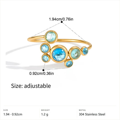 Birthstone Bubble Cluster Ring — Blue Bubble Cluster · Gold