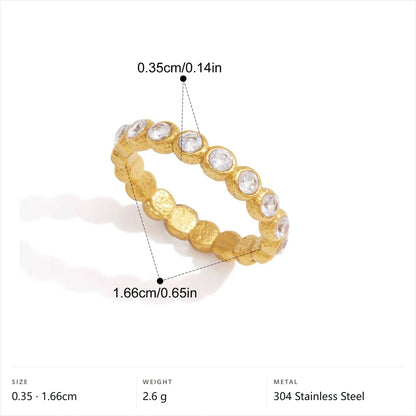 Vintage Chunky Birthstone Ring — Bezel Eternity Band Six · Gold · 6