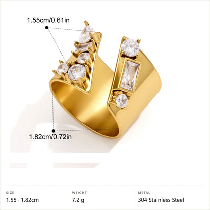 Chunky Vintage Cluster Ring — Marquise Baguette Cluster · Gold