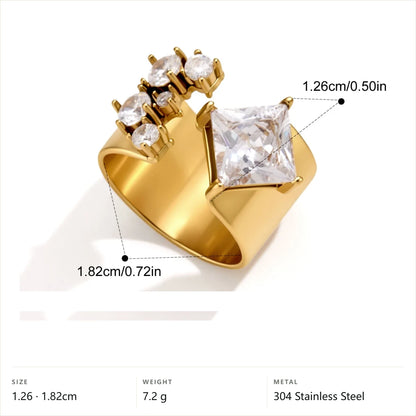 Chunky Vintage Cluster Ring — Princess Round Cluster · Gold