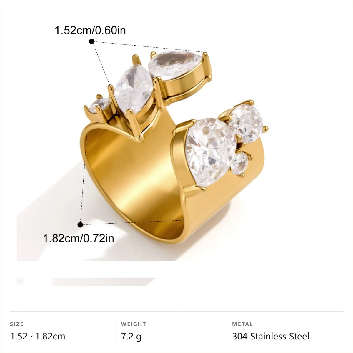 Chunky Vintage Cluster Ring — Pear Round Cluster · Gold
