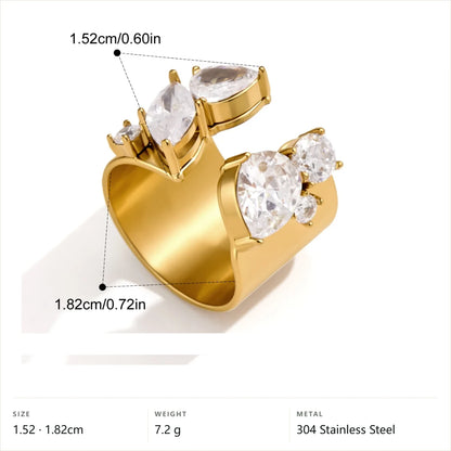 Chunky Vintage Cluster Ring — Pear Round Cluster · Gold
