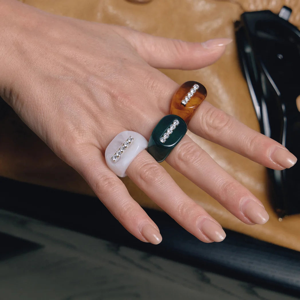 Wide Enamel Band Ring — view 4