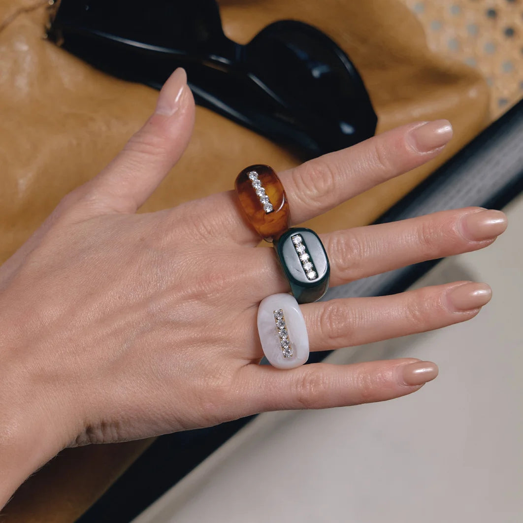 Wide Enamel Band Ring — view 3