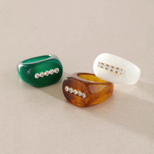 Wide Enamel Band Ring