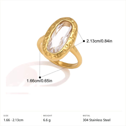 Vintage Hammered Oval Ring — Oval Hammered · Gold · 6