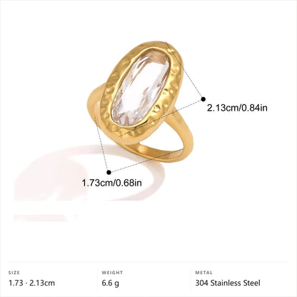 Vintage Hammered Oval Ring — Oval Hammered · Gold · 7