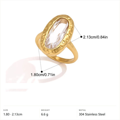 Vintage Hammered Oval Ring — Oval Hammered · Gold · 8