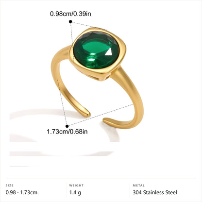 Cushion Bezel Ring — Cushion Bezel Open Cuff · Gold · -