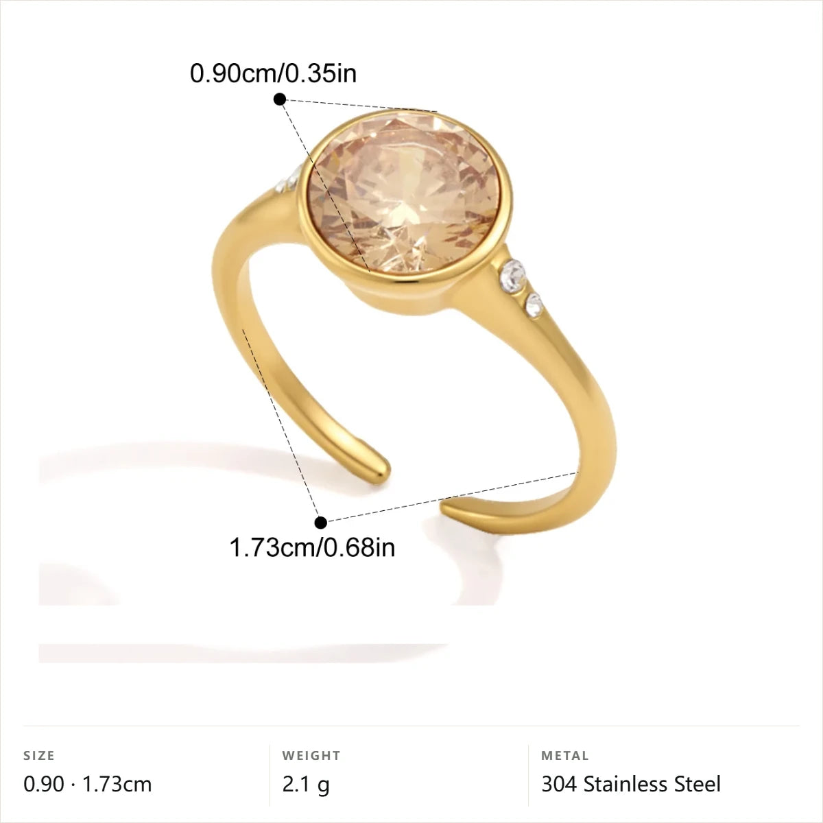 Cushion Bezel Ring — Oval Bezel Side Stones · Gold · -