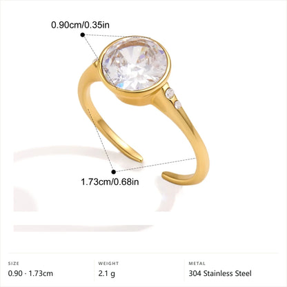 Cushion Bezel Ring — Round Bezel · Gold · -