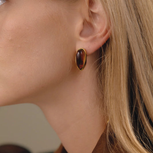 Enamel Teardrop Hoop Earrings — view 2