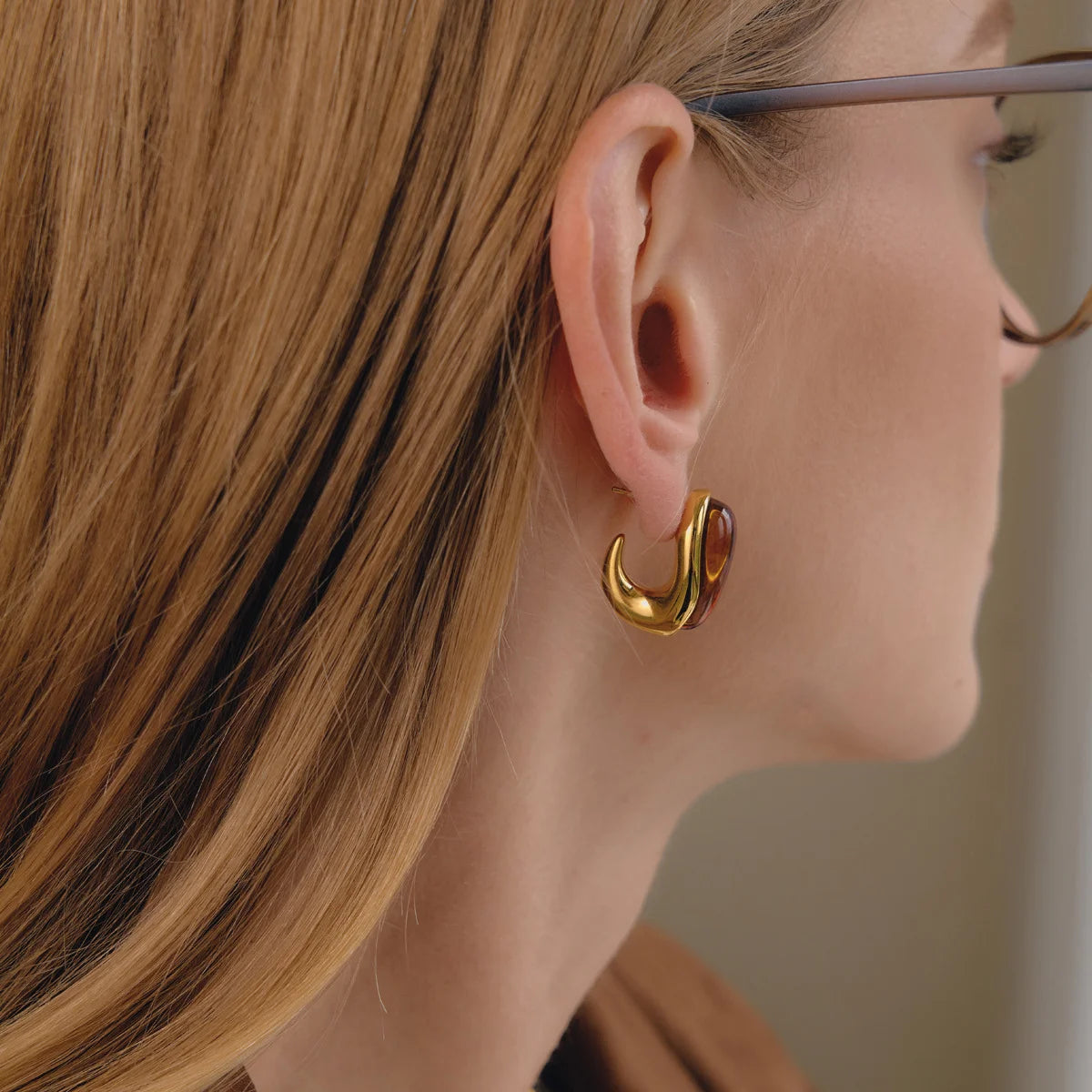 Enamel Teardrop Hoop Earrings — view 3