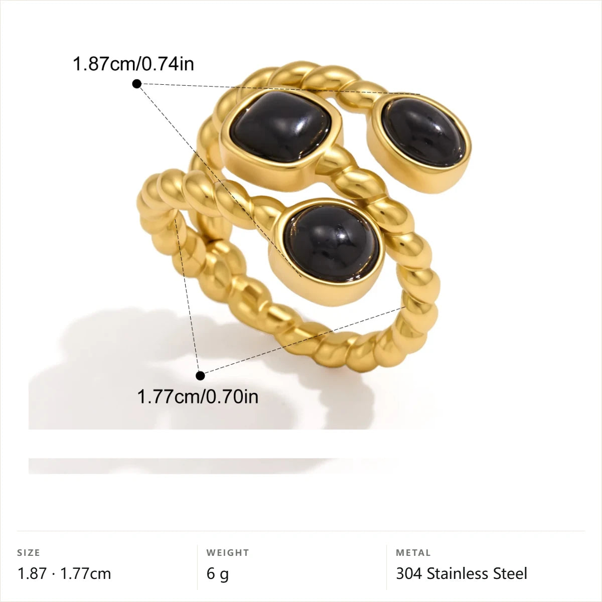 Twisted Rope Trio Ring — Twisted Rope Trio · Gold
