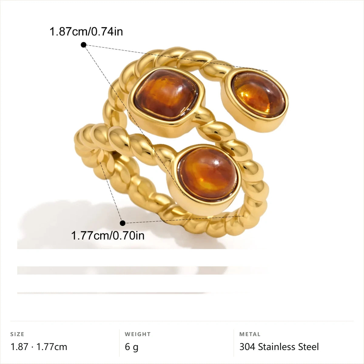 Twisted Rope Trio Ring — Twisted Rope Trio · Gold