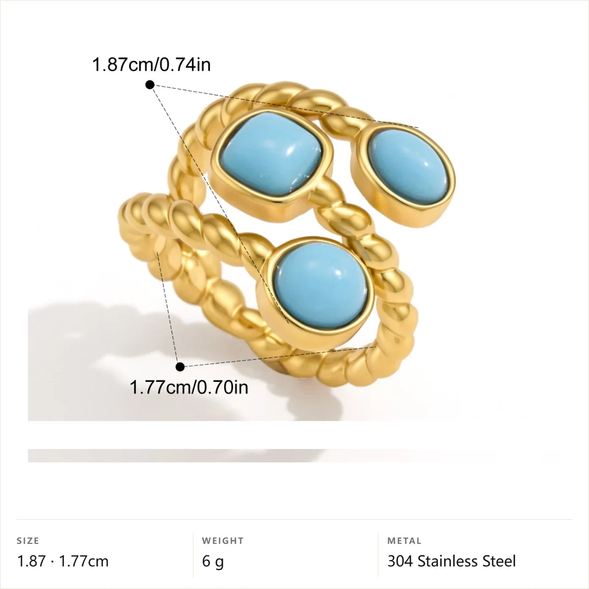 Twisted Rope Trio Ring — Twisted Rope Trio · Gold