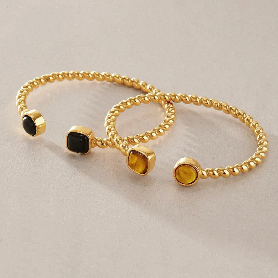 Round Square Beaded Cuff Bracelet — view 4