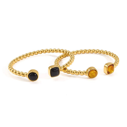 Round Square Beaded Cuff Bracelet — view 5