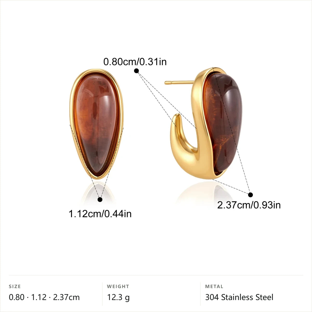 Enamel Teardrop Hoop Earrings — Teardrop Hoop · Gold
