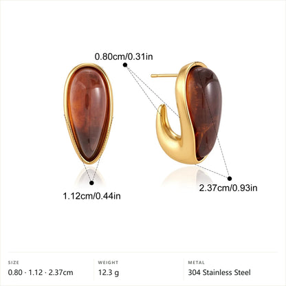 Enamel Teardrop Hoop Earrings — Teardrop Hoop · Gold
