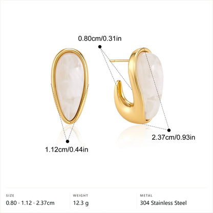 Enamel Teardrop Hoop Earrings — Teardrop Hoop · Gold