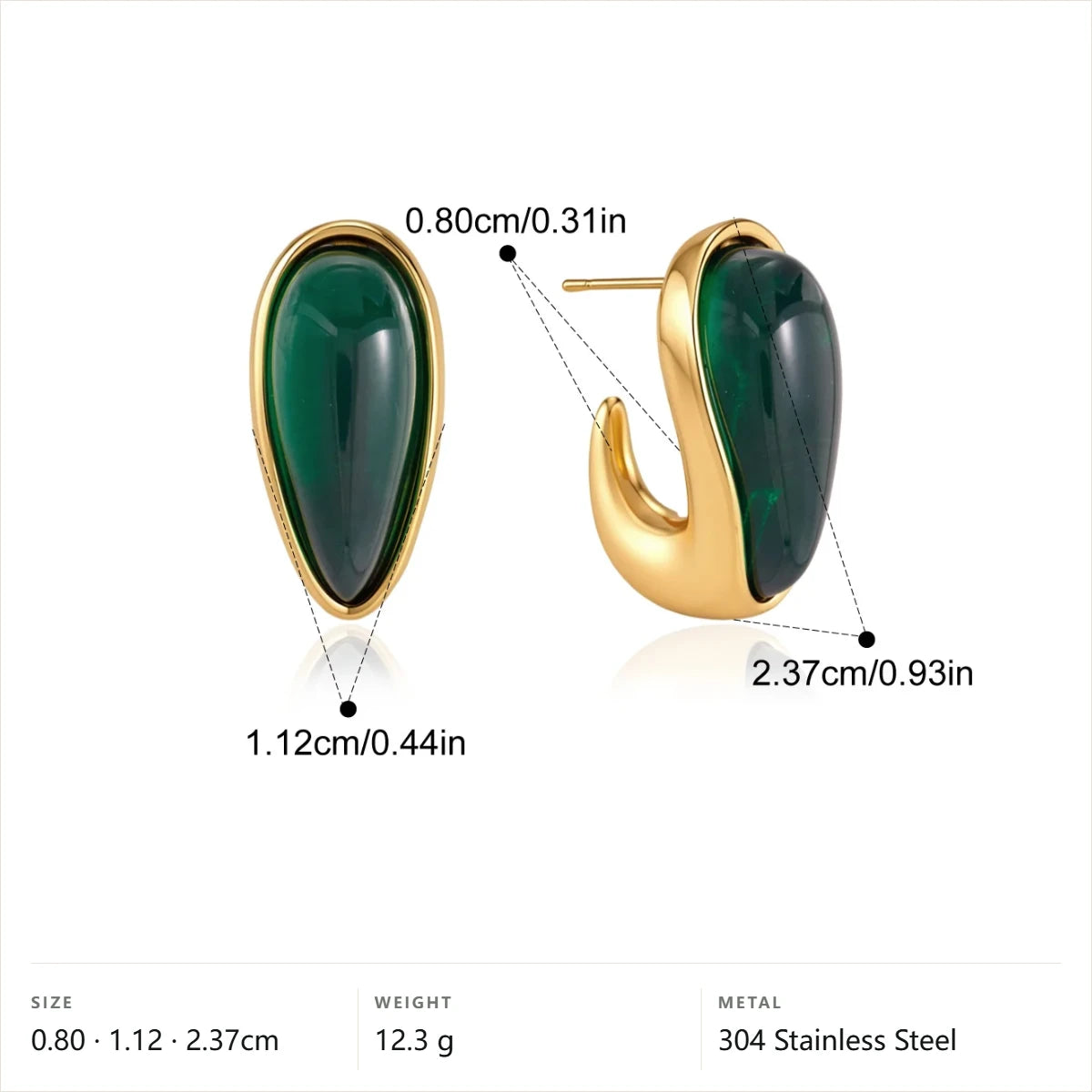 Enamel Teardrop Hoop Earrings — Teardrop Hoop · Gold