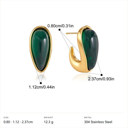 Enamel Teardrop Hoop Earrings — Teardrop Hoop · Gold