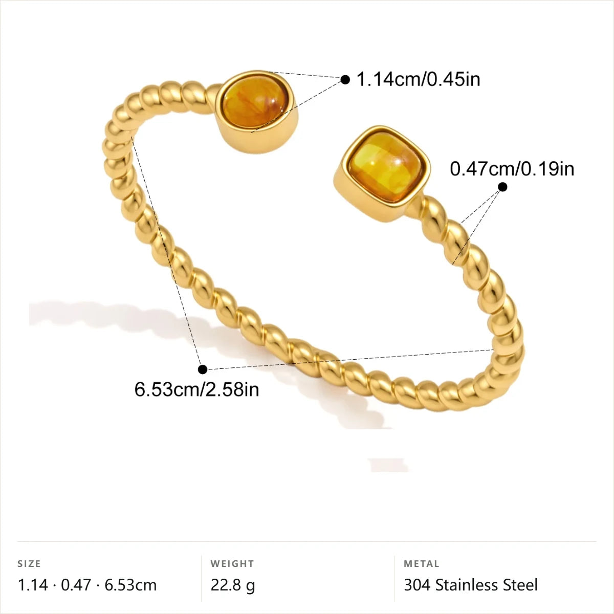 Round Square Beaded Cuff Bracelet — Round Square Cuff · Gold