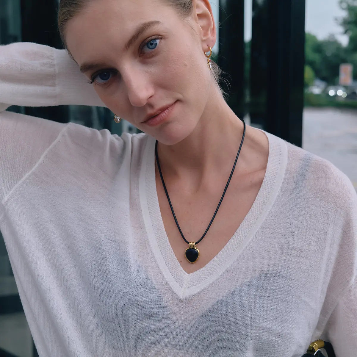 Minimal Heart Pendant Necklace — view 3