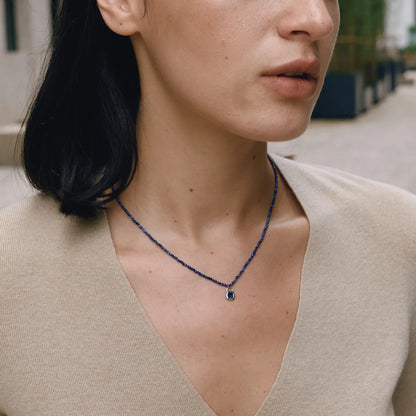 Curved Pendant Natural Stone Necklace — view 2