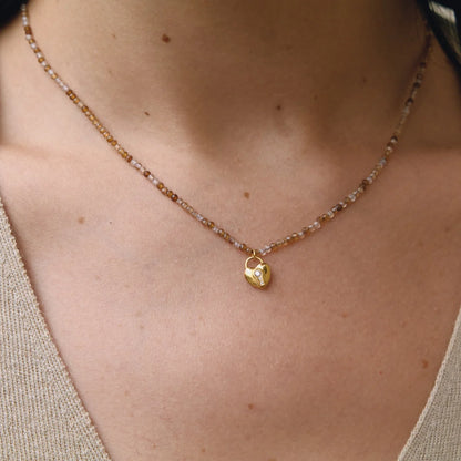 Curved Pendant Natural Stone Necklace — view 4