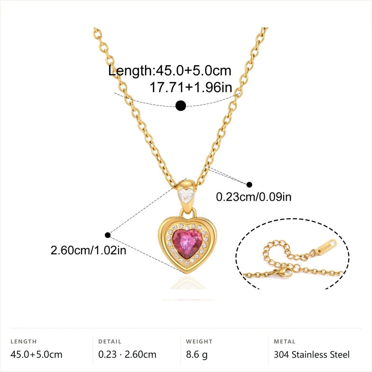 Halo Pendant Necklace — Heart · Gold