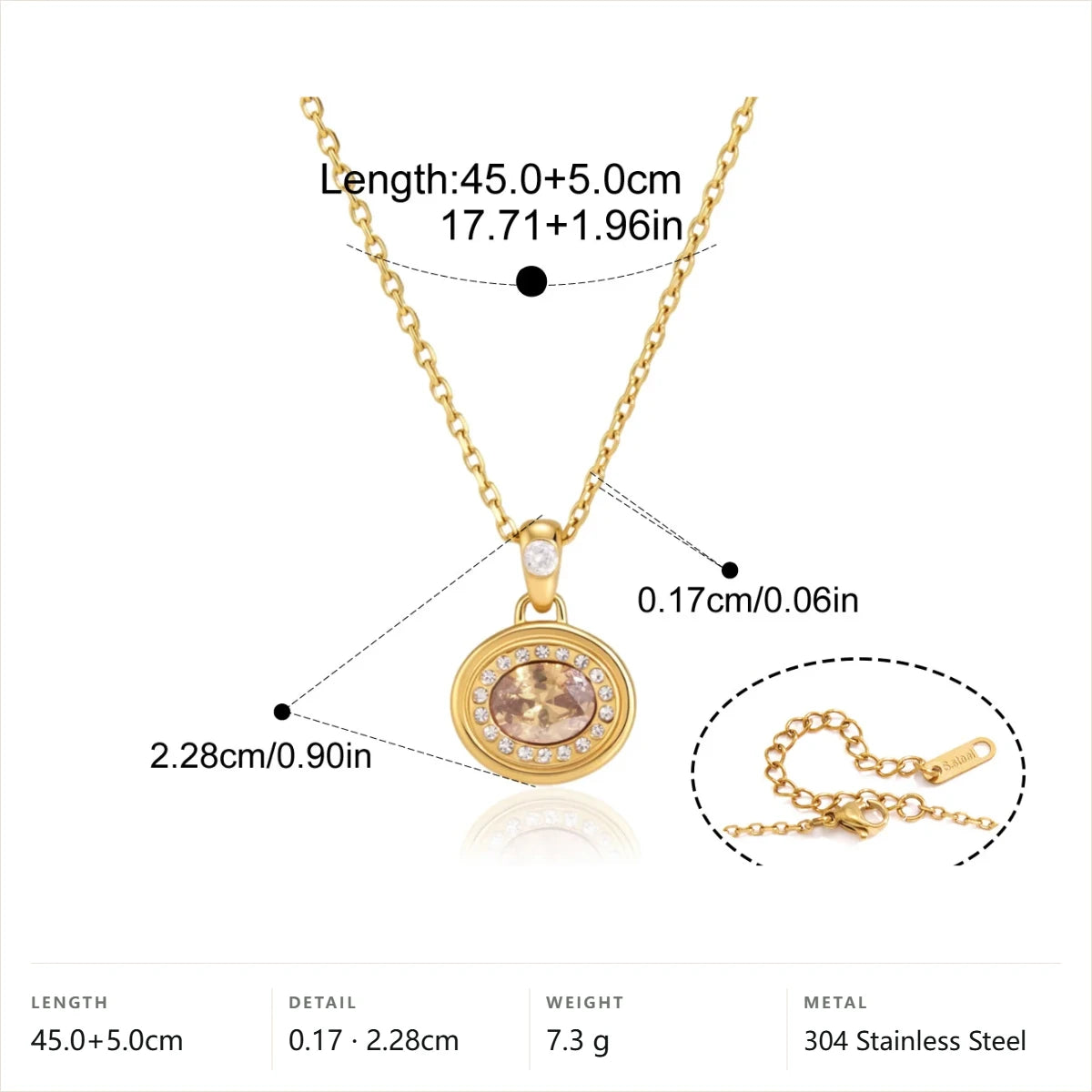 Halo Pendant Necklace — Round · Gold