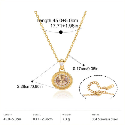 Halo Pendant Necklace — Round · Gold
