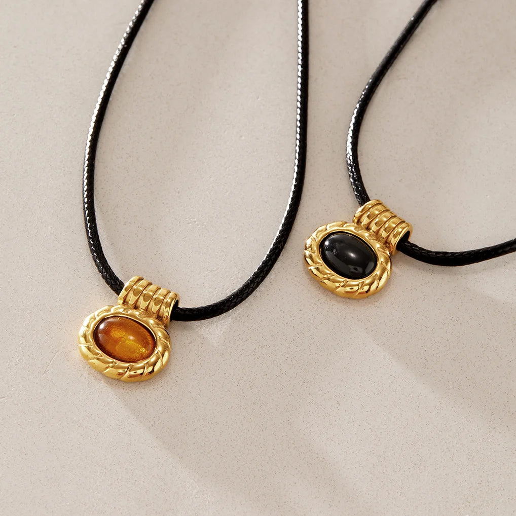 Round Vintage Pendant Necklace — view 4