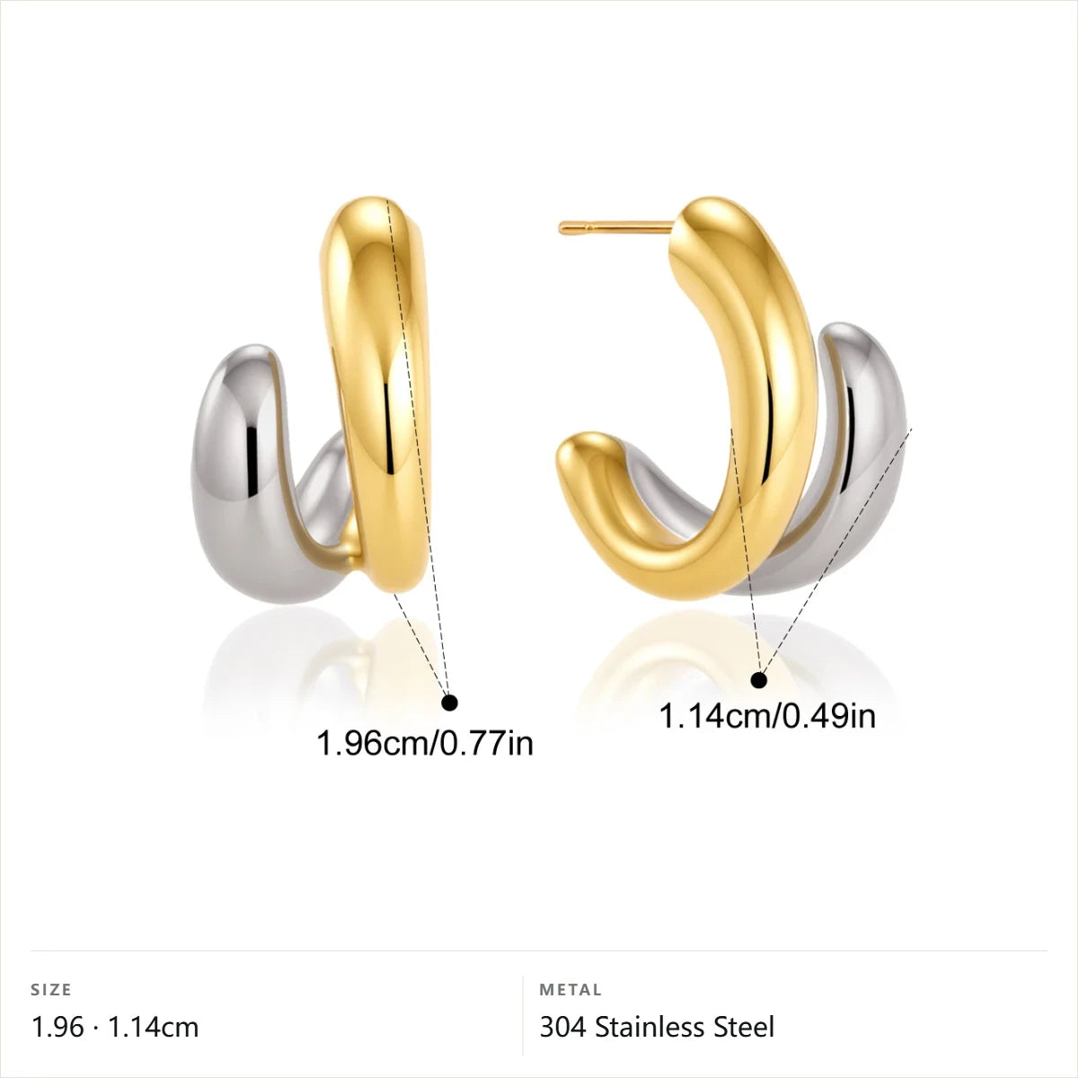 Two-Tone Chunky Open Hoop Earrings — Chunky Open Hoop · Two Tone