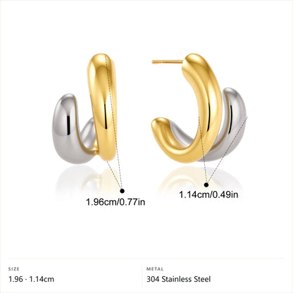 Two-Tone Chunky Open Hoop Earrings — Chunky Open Hoop · Two Tone