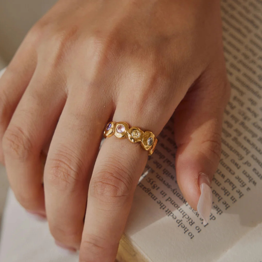 Octagon Bezel Birthstone Ring — view 2