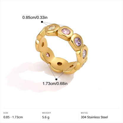 Octagon Bezel Birthstone Ring — Octagon Bezel Band · Gold · 7