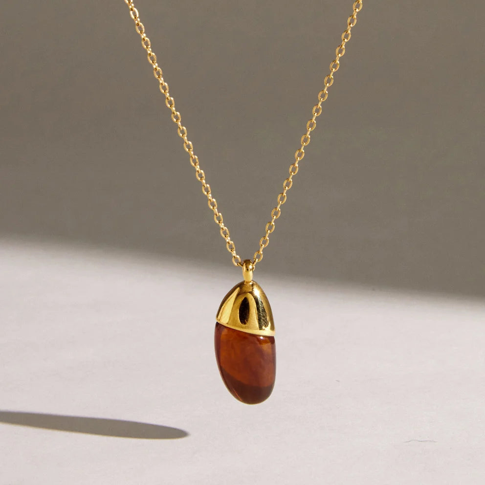 Teardrop Link Resin Necklace