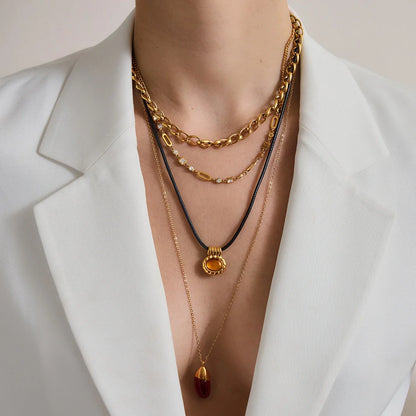 Teardrop Link Resin Necklace — view 4