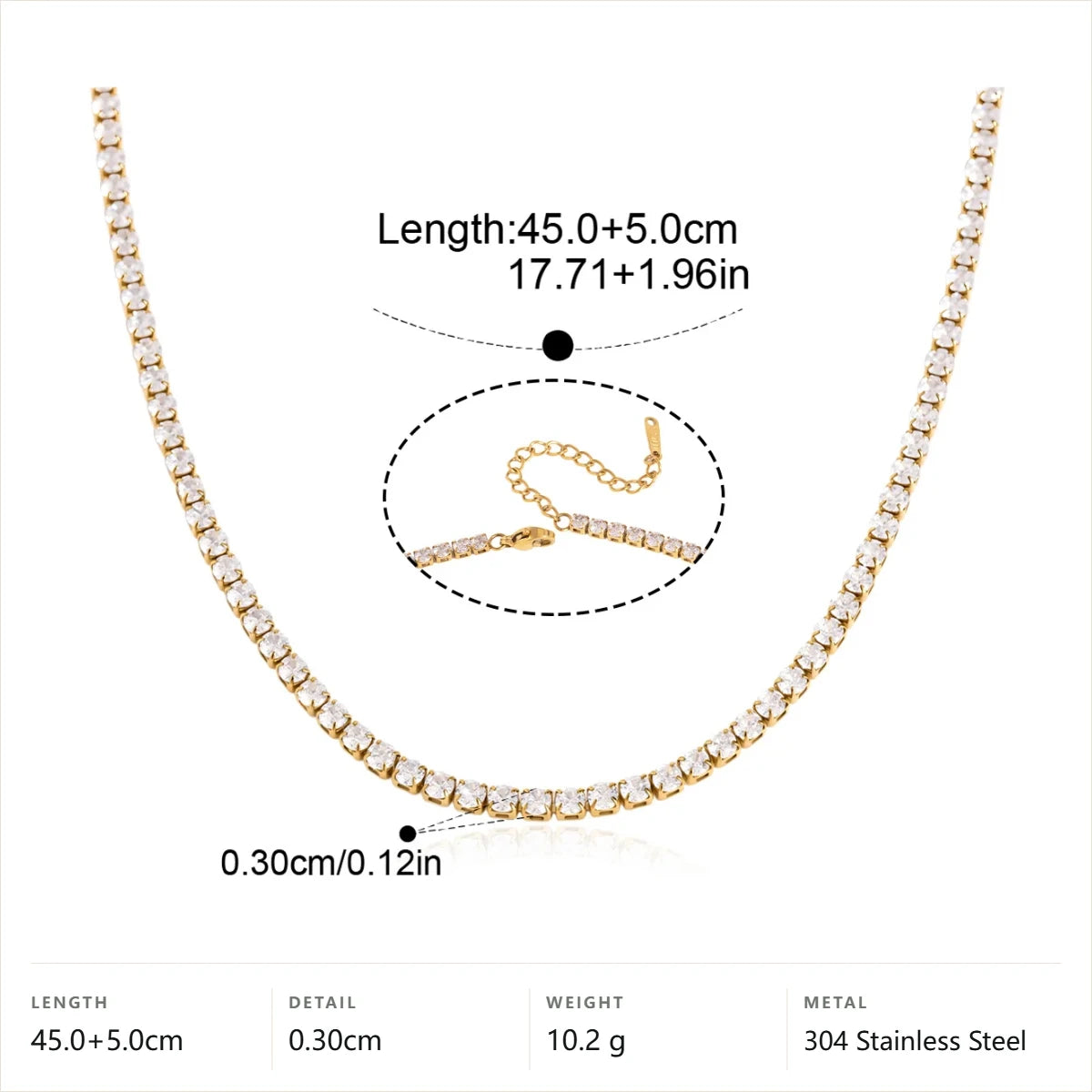Minimal Lariat Tiger Eye Pendant Necklace — CZ Tennis Chain · Gold