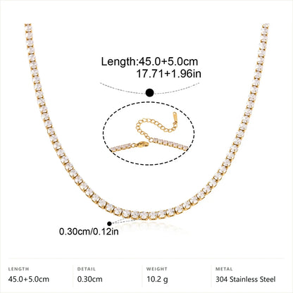 Minimal Lariat Tiger Eye Pendant Necklace — CZ Tennis Chain · Gold