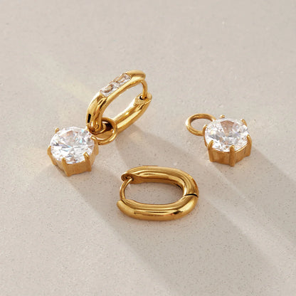 Baguette Round Drop Earrings — view 4